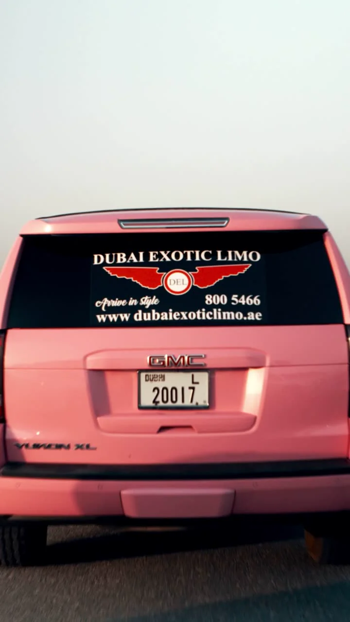 Pink Panther GMC limousine for weddings