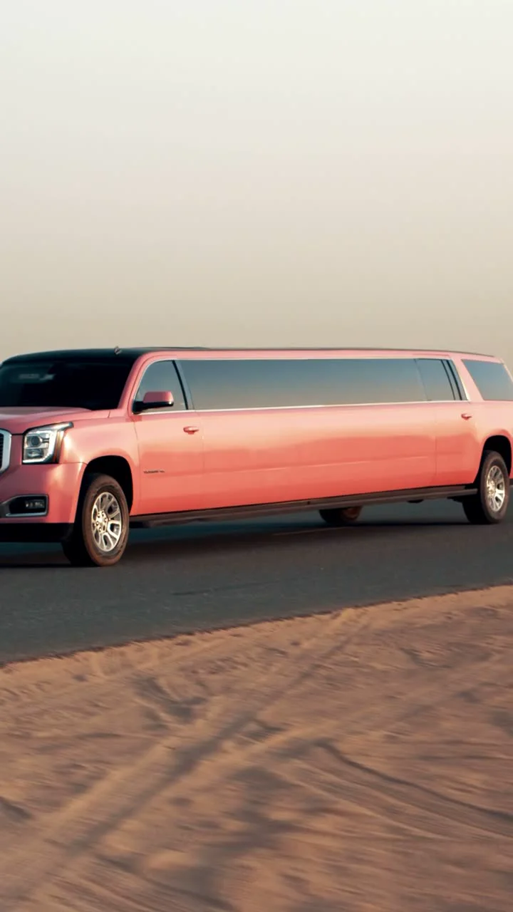 Pink Panther GMC limousine for birthdays