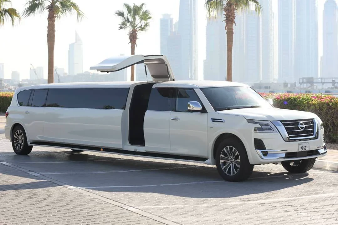 Nissan Patrol stretch limousine in Dubai — Nissan Patrol limousine — exterior and interior gallery photo 2