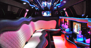 stretch limo interior with ambient lighting